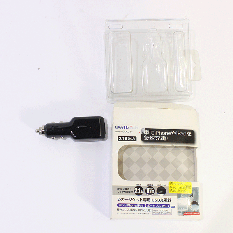 JUNK Owltech シガーソケット専用USB充電器 (OWL-ADDCU(B))