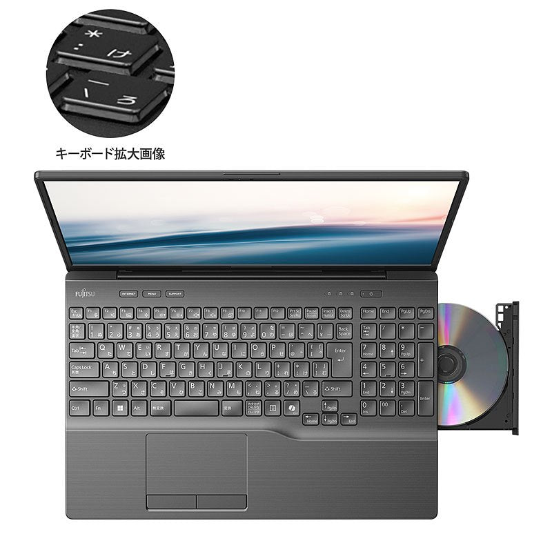 ノートパソコン 富士通 16型 WUXGA FMV WA3-K3 FMVAH13008 Core i3-1315U メモリ8GB SSD256GB DVD マルチ 無線LAN Webカメラ テンキー Windows11 Home リファビッシュ PC ブライトブラック 2025年モデル