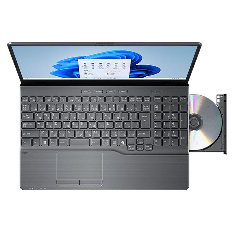 ノートパソコン 富士通 フルHD 15.6型 FMV Note A WA1-K2 FMVWK2A155 Ryzen5-7430U メモリ16GB SSD512GB DVD マルチ 無線LAN Webカメラ テンキー Windows11 Home Office無し リファビッシュ PC ブライトブラック 2025年モデル